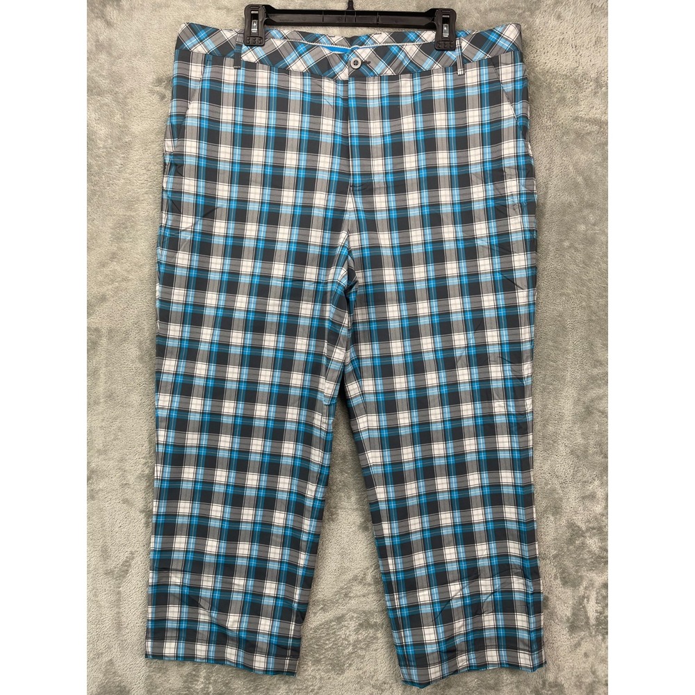 Sunice Men's Golf Pants‎ 38x31 (Real 39x25) Blue White Gray Plaid